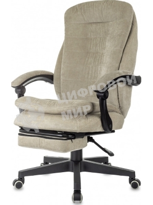 Кресло руководителя Бюрократ T-9950MSG-F Fabric песочный Light-21, крестов. пластик, подст. для ног