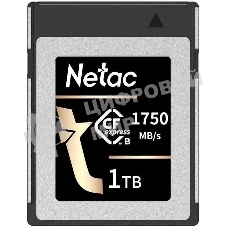 Флеш карта CFexpress 1Tb Netac CF2000 NT02CF2000-001T-S PCIe Gen 3x2 Type B cards, up to 1750MB/1650MB/