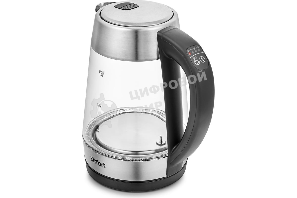 Чайник Kitfort КТ-6107 Мощность 1850–2200 Вт.Емкость 1,7 л.Режимы нагрева от 40 до 90 °С.