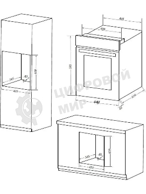 Шкаф духовой электрический Maunfeld EOEM516BG, 45 см, 51 л, бежевый, встраиваемый