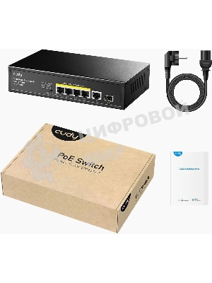 Коммутатор Cudy GS1005PTS1, 5×1 Гбит/с, 1×1 Гбит/с SFP