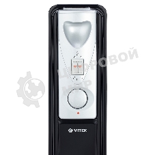 Масляный обогреватель Vitek VT-1717 черный, 1500Вт, 15м2, термостат