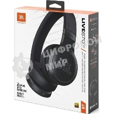 Беспроводные/проводные наушники JBL Live 670NC черный, накладные, Bluetooth + проводной, адаптивное шумоподавление, быстрая зарядка