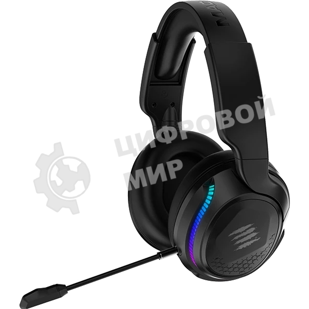 Гарнитура беспроводная игровая Mad Catz P.I.L.O.T. PRO черные (Bluetooth, 2.4 гГц, 3.5 мм jack, RGB подсветка, 50 мм, 930 мА·ч)