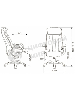 Кресло Бюрократ T-9922N Leather Venge Black черный, экокожа