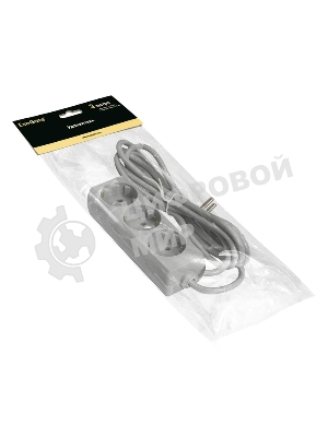 Удлинитель ExeGate ECE-3-3G (EX285805RUS), серый, 3 м, евровилка с заземлением, 3 евророзетки с заземлением, 2200 Вт