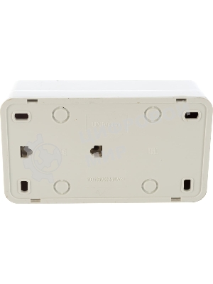 Блок выключатель одноклавишный + розетка с заземлением Олимп горизонтальный белый