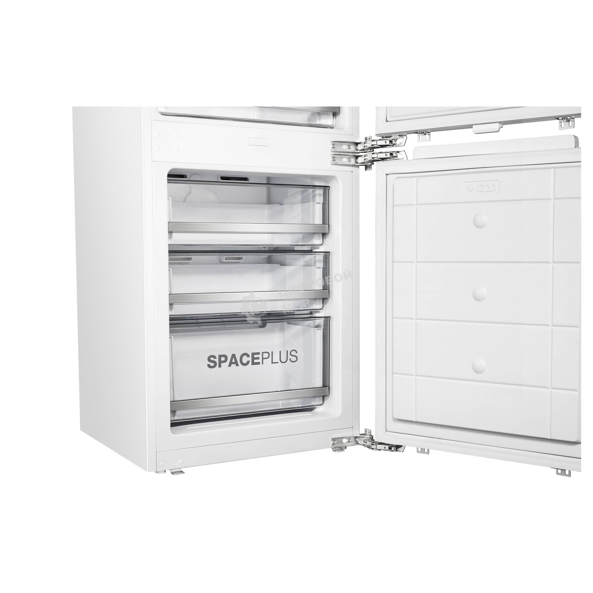 Встраиваемый холодильник Korting KSI 19547 CFNFZ белый, двухкамерный, 200/67л, морозилка снизу, No Frost