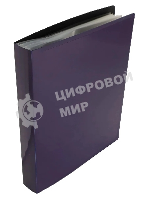 Папка с 80 прозрачными вкладками Бюрократ DeLuxe DLVBOX80BBERRY A4, пластик, 0.7мм, черничный в коробе