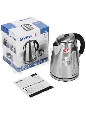 Чайник Vitek VT-7030 ST стальной, 2200 Вт, 1,7 л