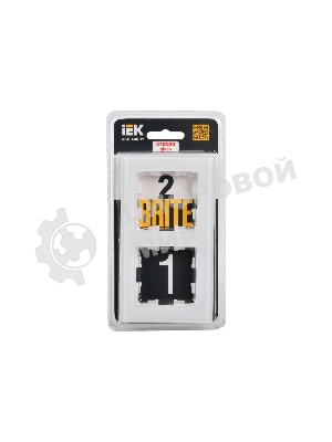 Рамка 2-местная IEK BRITE РУ-2-2-БрБ стекло белый