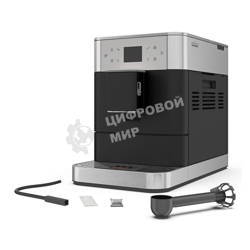 Автоматическая эспрессо-машина KitchenAid 5KES8556EBK, 2.2 л, одновременное приготовление двух чашек, 5 уровней крепости кофе, автоматическая очистка, автоматическая декальцинация, цветной дисплей, сенсорное управление, 15 рецептов, автоматическое вспенив