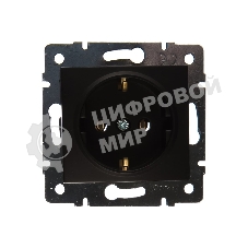 Механизм розетки 1-м СП KARINA термопласт с заземл. черный бархат LEZARD 707-4288-122B