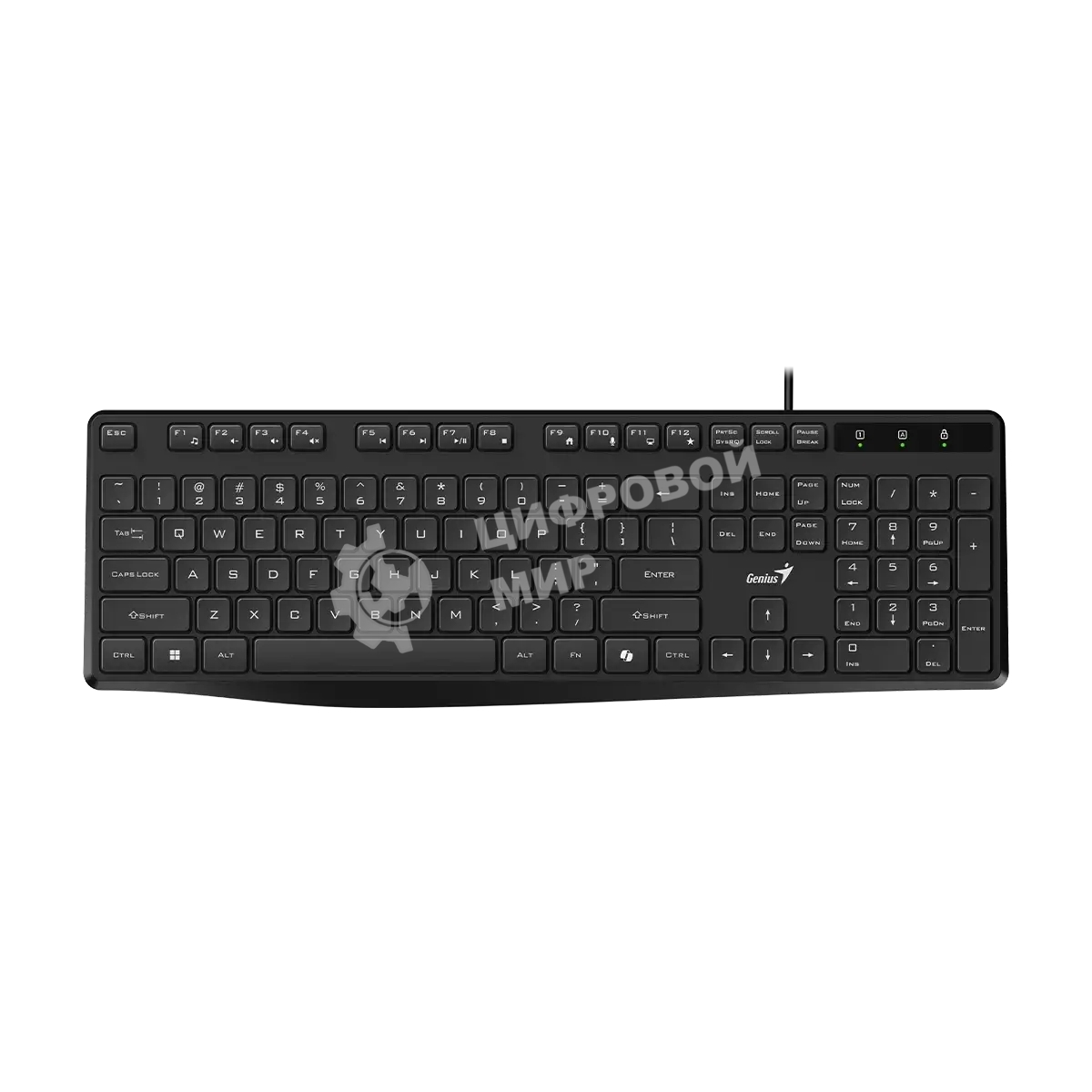 Клавиатура проводная Genius KB-117S Copilot бесшумная/шоколадные клавиши/USB/кабель 1.5м/черный (31300017402)