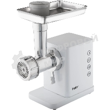 Мясорубка электрическая Haier HG-700 белый, 1900 Вт, 3.0 кг/мин, реверс, защита от перегрузки, металлический лоток, насадки - 5