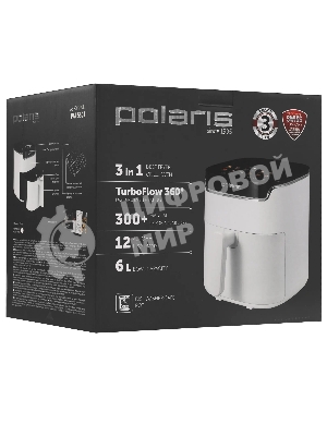Аэрогриль POLARIS PAF 5502 белый, 1600 Вт, 6 л, сенсор, 12 программ