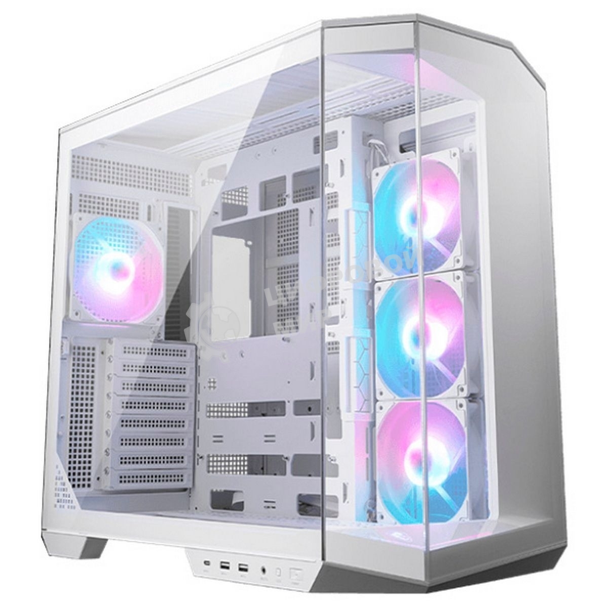 Компьютерный корпус MSI MAG Pano 100R PZ WHITE, Mid Tower, ATX, 2xUSB 3.2 Gen 1, 1xUSB 3.2 Gen2 Type-C, 3x120мм ARGb Reverse Blade Fan, 1x120мм ARGb Fan, ARGb+PWM Control Board,Tempered Glass Window, Brown Box