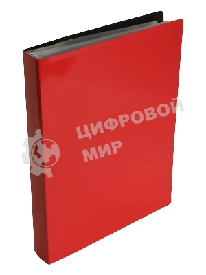 Папка с 80 прозрачными вкладками Бюрократ DeLuxe DLVBOX80RED A4, пластик, 0.7мм, красный в коробе