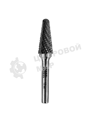 Борфреза по металлу Denzel твердосплавная, коническая закругленная, тип-L, 12 мм