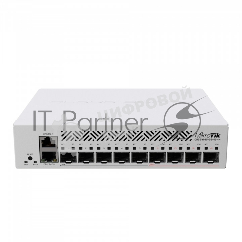 Коммутатор MikroTik CRS310-1G-5S-4S+IN, 1×1 Гбит/с LAN + 5×1 Гбит/с SFP + 4×10 Гбит/с SFP+, управляемый