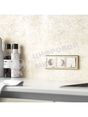 Выключатель двухклавишный с подсветкой WERKEL (перламутровый рифленый) W1120113