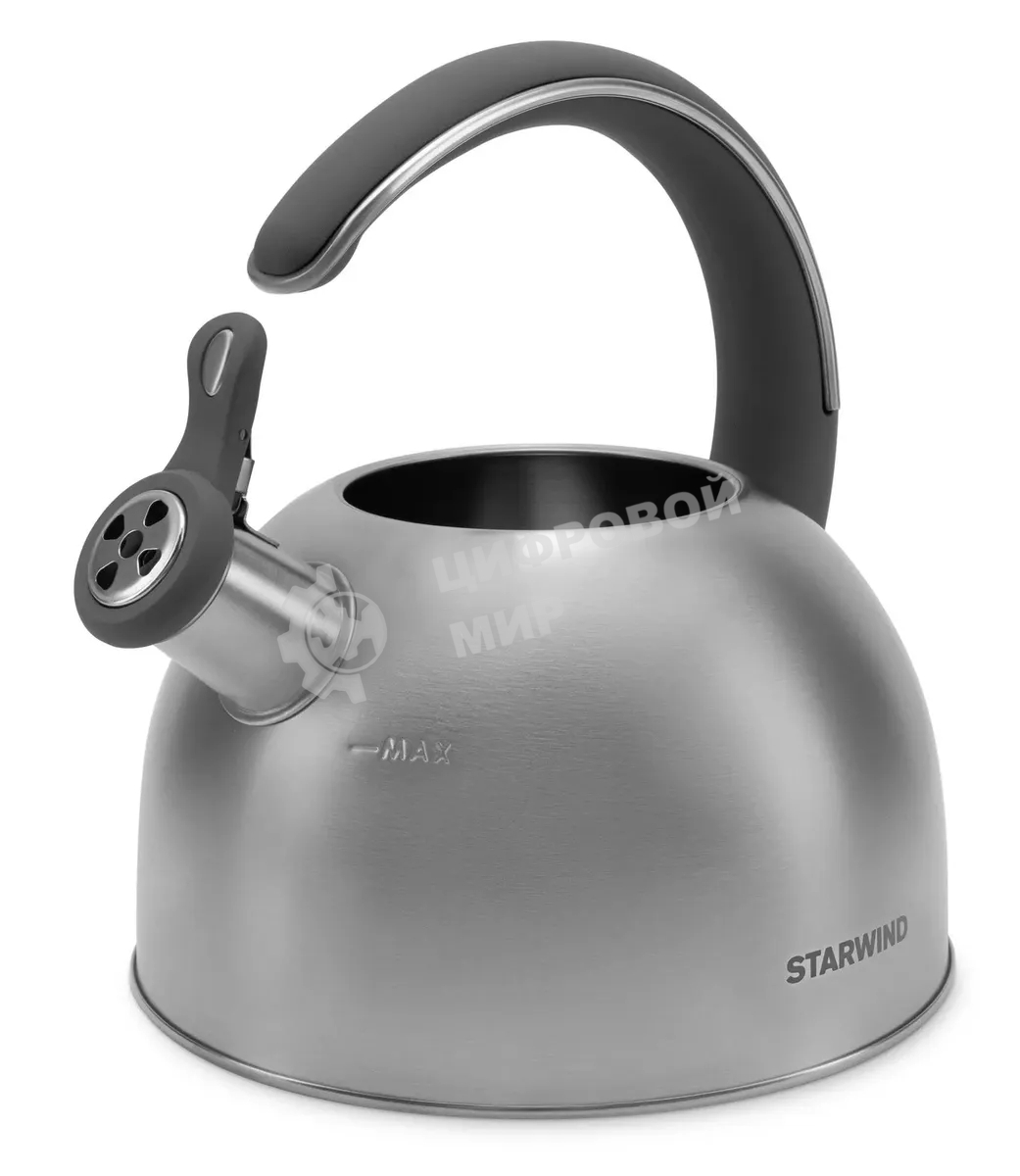 Чайник для плиты Starwind Chef Family 2.8 л, серебристый, металлический (SW-CH1106)