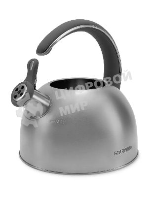 Чайник для плиты Starwind Chef Family 2.8 л, серебристый, металлический (SW-CH1106)