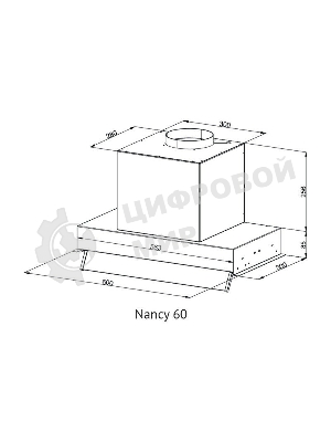 Вытяжка встраиваемая Kuppersberg Nancy 60 черный, 60 см, 850 куб. м/ч, 42 дБ