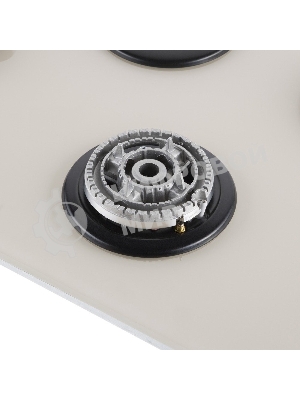 Газовая варочная панель Maunfeld EGHG.43.33CBG/G газ, ширина 45 см, 3 конфорки, WOK, чугунные решетки, газ-контроль, электроподжиг, бежевый