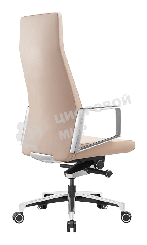 Кресло руководителя Бюрократ JONS/BEIGE бежевый, кожа, крестовина алюминий