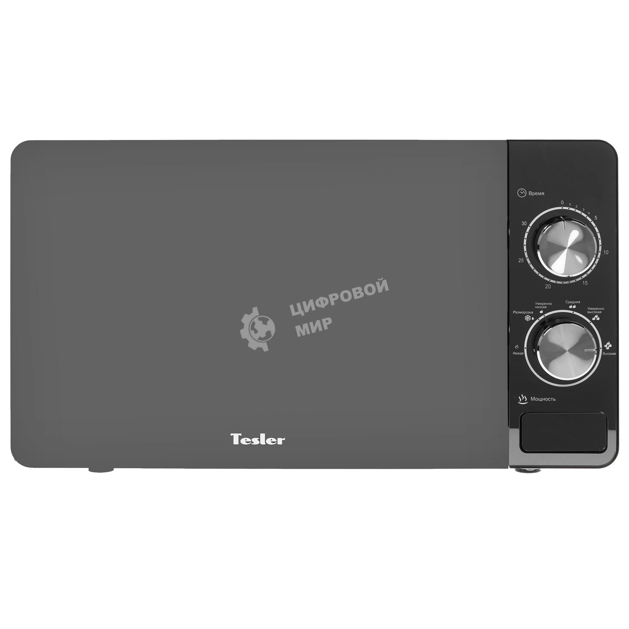 Микроволновая печь Tesler MM-2002 зеркальный/черный, 20 л, 700 Вт, переключатели - поворотный механизм