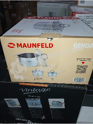 (Поврежденная упаковка) Кастрюля MAUNFELD GERDA MCS44S07 из нержавеющей стали со стеклянной крышкой, 22 см, 4,4 л.