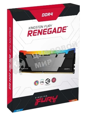 Оперативная память Kingston Fury Renegade, DDR4, 16GB (1x16GB), 3600MHz, CL16, DIMM, с радиатором, RGB, серый/черный