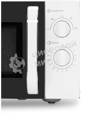 Микроволновая печь Hyundai HYM-M2023 белый/хром, 23 л, 800 Вт, переключатели - поворотный механизм