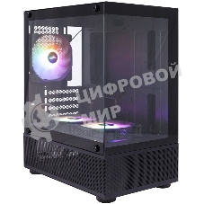 Компьютерный корпус 1STPLAYER MIKU Mi2-A черный mATX 3x120мм LED fans Mi2-A-BK-2F1R-1F1
