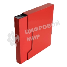 Папка с 80 прозрачными вкладками Бюрократ DeLuxe DLVBOX80RED A4, пластик, 0.7мм, красный в коробе