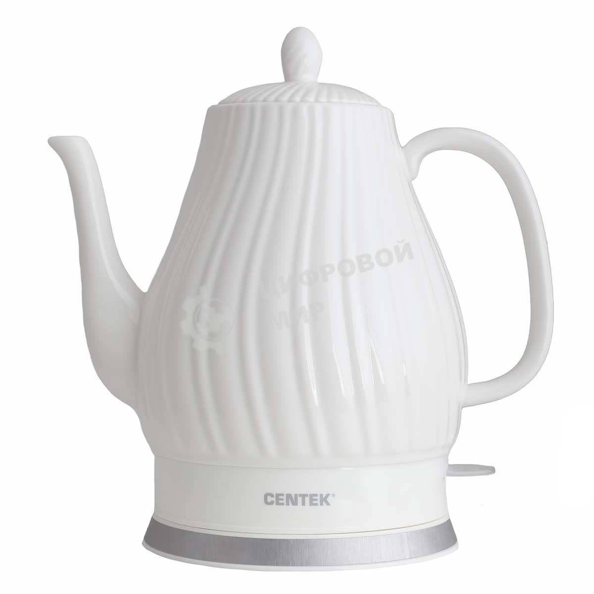 Чайник электрический Centek CT-0064 2.0л, 2150W, супербелая керамика, рельефный корпус