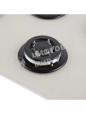 Газовая варочная панель Maunfeld EGHG.43.33CBG/G газ, ширина 45 см, 3 конфорки, WOK, чугунные решетки, газ-контроль, электроподжиг, бежевый