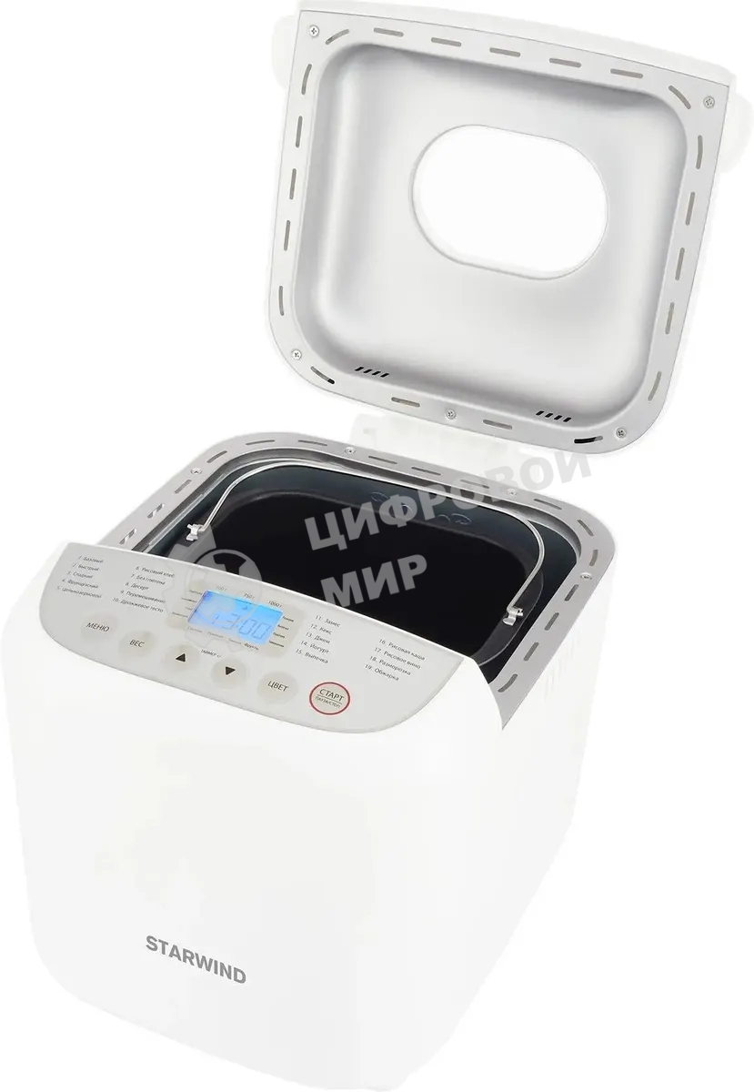 Хлебопечка Starwind SBM2085 600 Вт, белый/серебристый