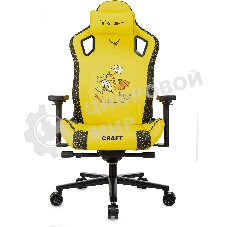 Кресло Knight Craft Dragon желтый, экокожа, 120 кг, механизм качания