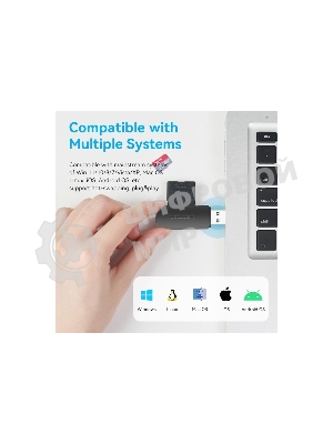 Кард-ридер Vention CLGB0/черный/SD,SDHC,SDXC,TF,micro-SD,micro-SDXC,miсro-SDHC/USB 3.0/пластик