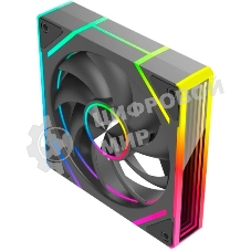 Вентилятор для корпуса Eurocase EU-FN120ARGB_8+14 BL YF12017C Black,120 ARGB fan 3pin+AURA 5V3pin female and male connector with brown box,3pcs in big