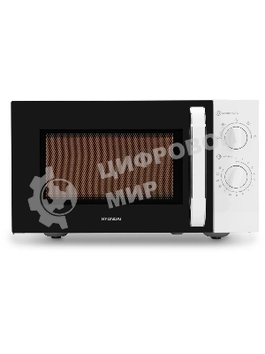 Микроволновая печь Hyundai HYM-M2023 белый/хром, 23 л, 800 Вт, переключатели - поворотный механизм
