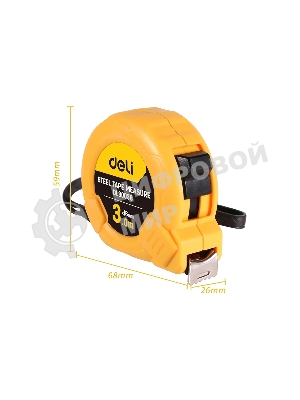 Рулетка Deli DL9003B 3мx16мм Метрическая. Корпус ударопрочный.