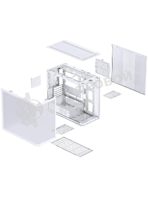 Корпус без блока питания JONSBO D300, Mini-Tower, TG, no fan, 2xUSB-A 3.2 + 1xUSB-C 3.2, mATX, mITX White