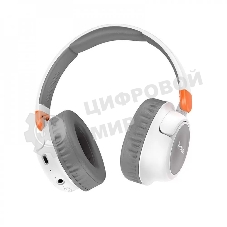 Беспроводные/проводные наушники Hoco W43 белый, накладные, Bluetooth + проводной, складная конструкция, до 25 ч.