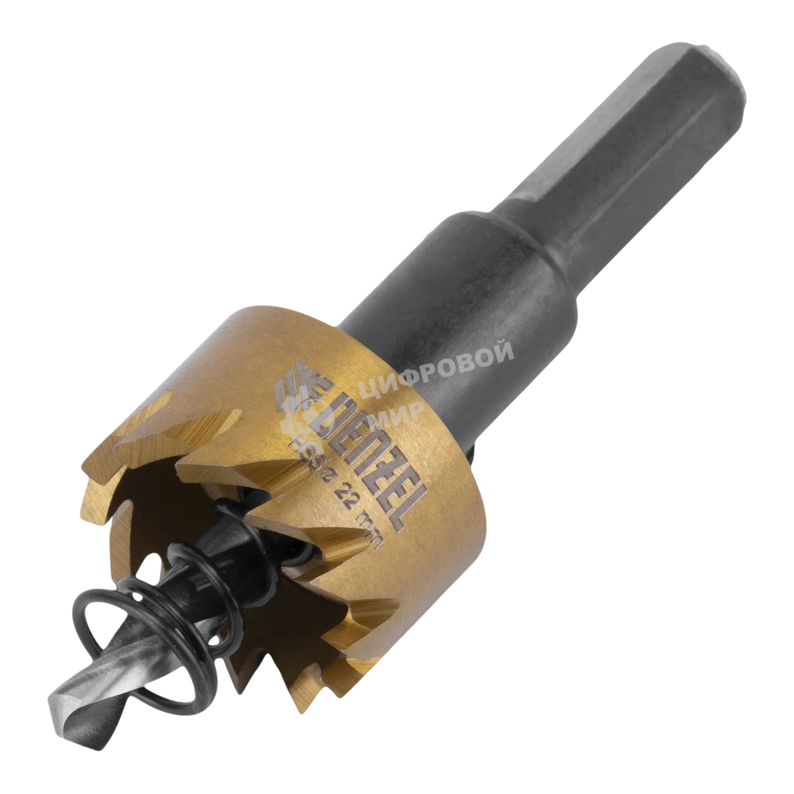 Коронка по металлу Denzel HSS, 22 мм, нитридтитановое покрытие