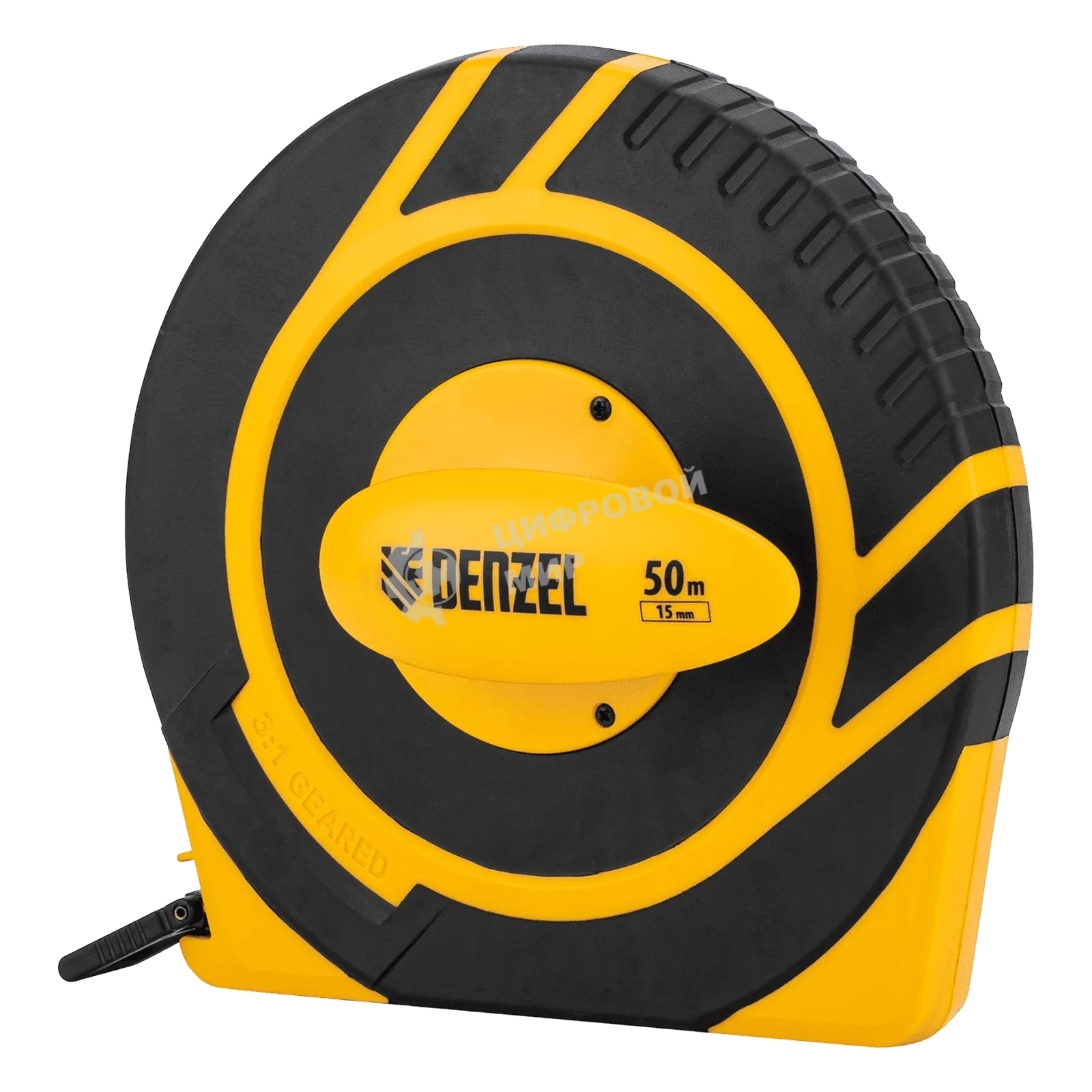 Рулетка геодезическая Denzel 50 м х 15 мм, закрытый корпус, фиберглассовая лента