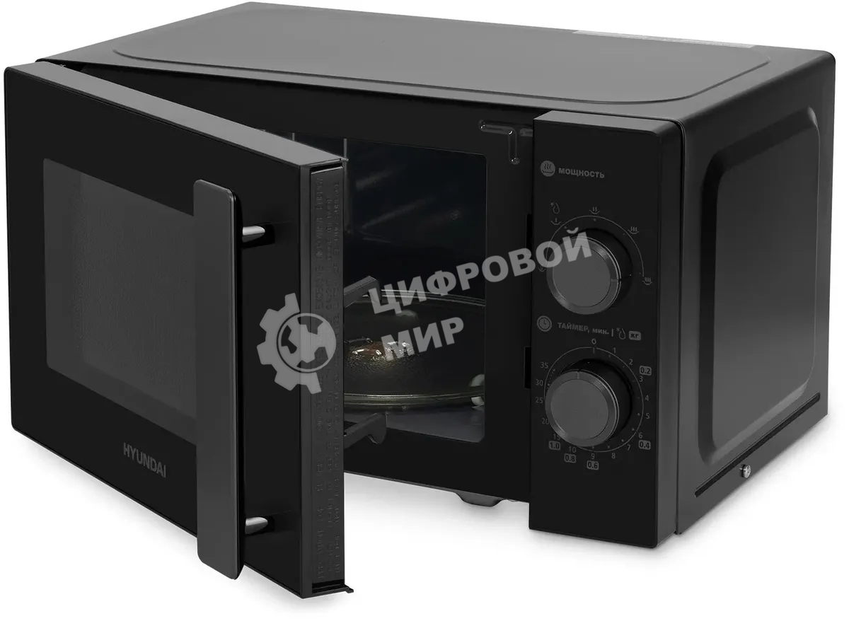 Микроволновая печь Hyundai HYM-M2091 черный, 20 л, 700 Вт, переключатели - поворотный механизм
