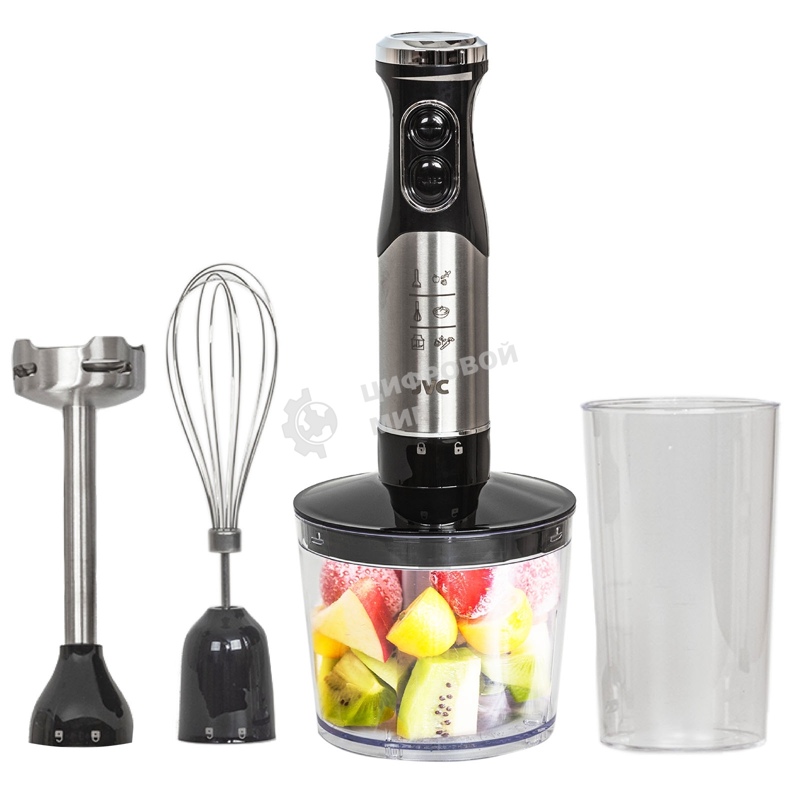 Блендер погружной JVC JK-HB5016 1000 Вт, черный/серебристый